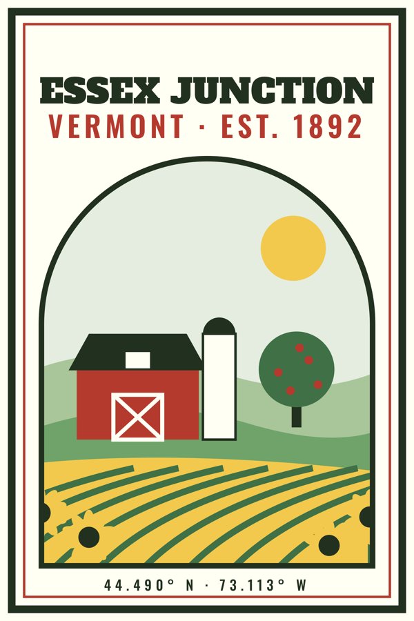 Essex Junction Garden Flag artwork detail