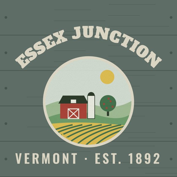 Essex Junction Hometown Wood Sign artwork detail