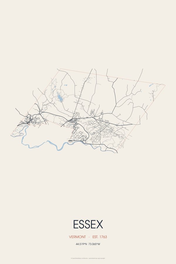 Essex Street Map Poster · Linen artwork detail