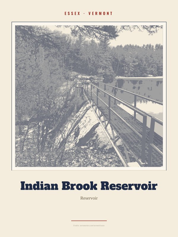 Essex Indian Brook Reservoir Landmark Print artwork detail