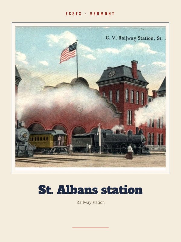 Essex St. Albans station Landmark Print artwork detail