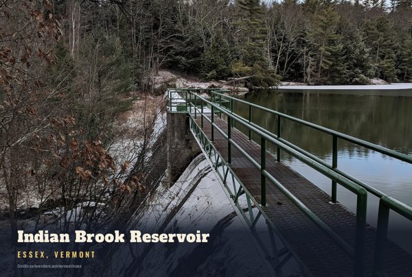Essex Indian Brook Reservoir Postcard artwork detail