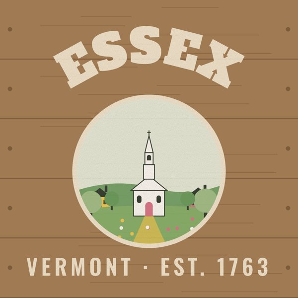 Essex Hometown Wood Sign artwork detail