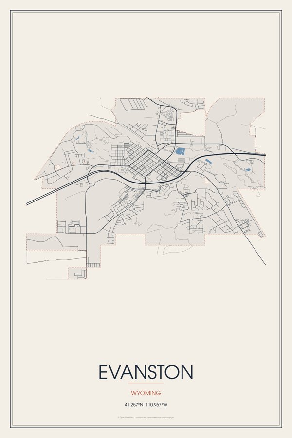 Evanston Street Map Poster · Linen artwork detail