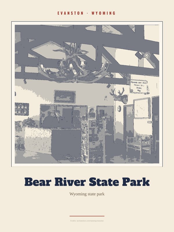 Evanston Bear River State Park Landmark Print artwork detail