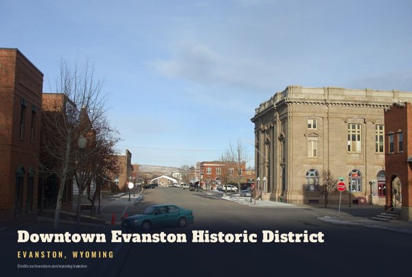 Evanston Downtown Evanston Historic District Postcard artwork detail