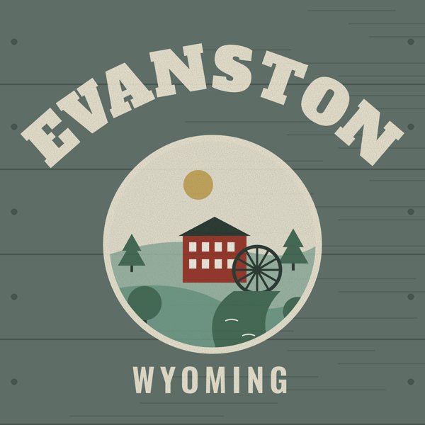 Evanston Hometown Wood Sign artwork detail