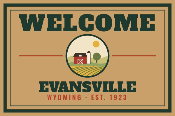 Evansville Welcome Doormat artwork detail