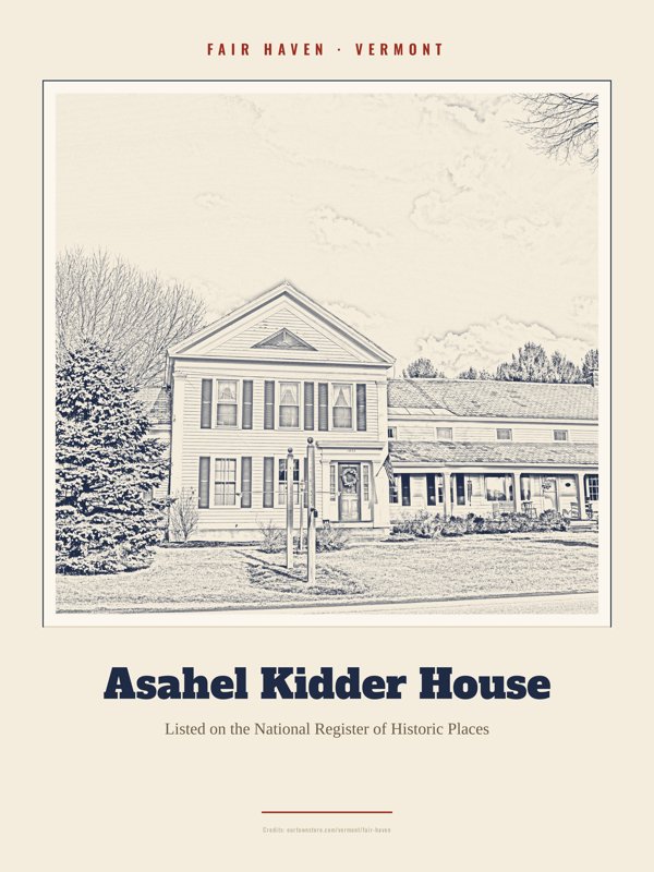 Fair Haven Asahel Kidder House Landmark Print artwork detail