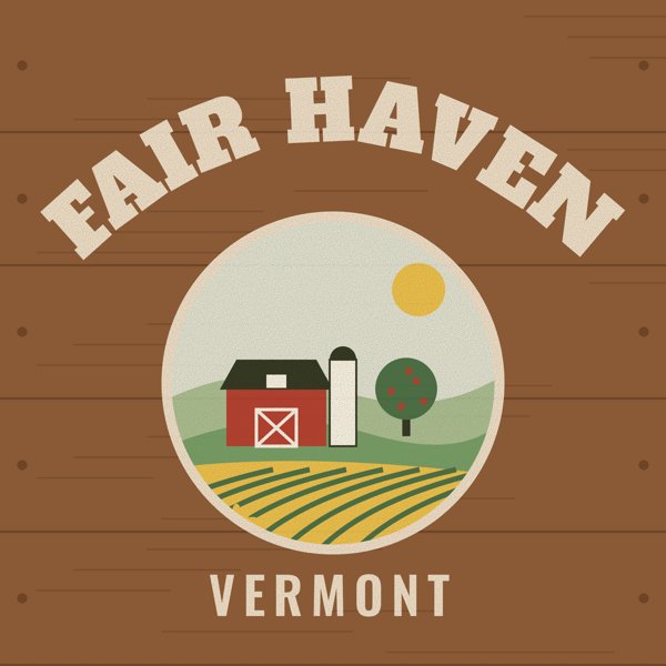 Fair Haven Hometown Wood Sign artwork detail