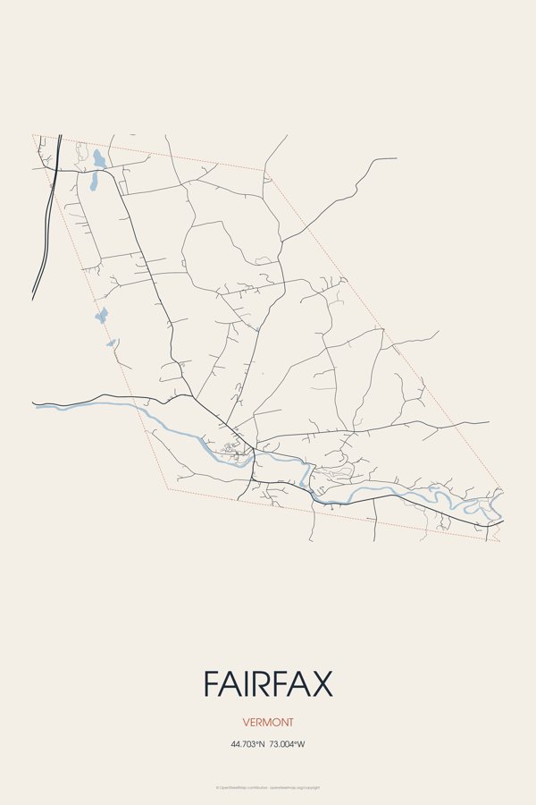 Fairfax Street Map Poster · Linen artwork detail