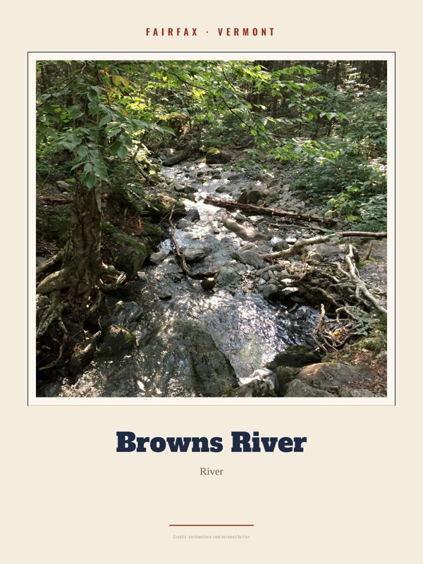Fairfax Browns River Landmark Print artwork detail