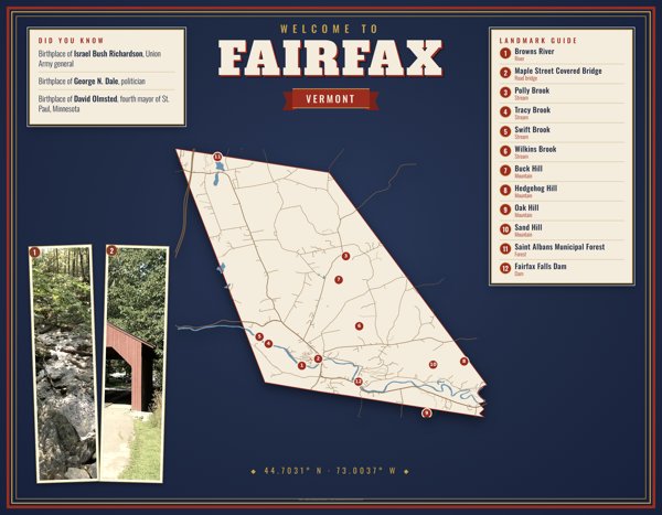 Fairfax Map Placemat artwork detail