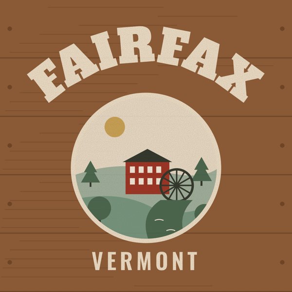 Fairfax Hometown Wood Sign artwork detail