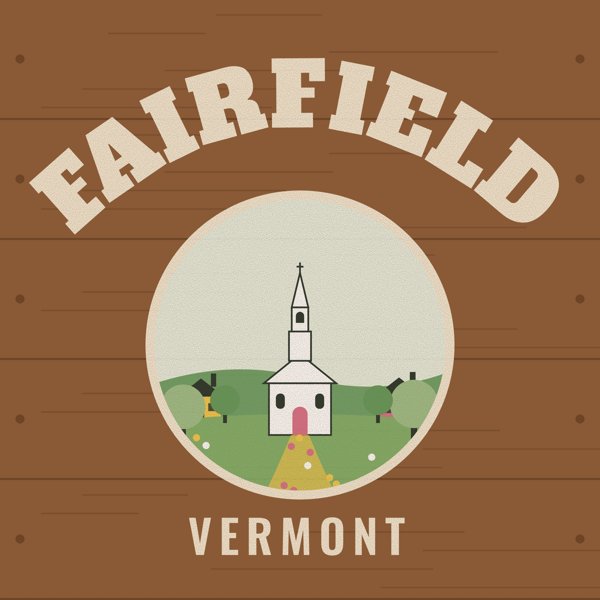 Fairfield Hometown Wood Sign artwork detail