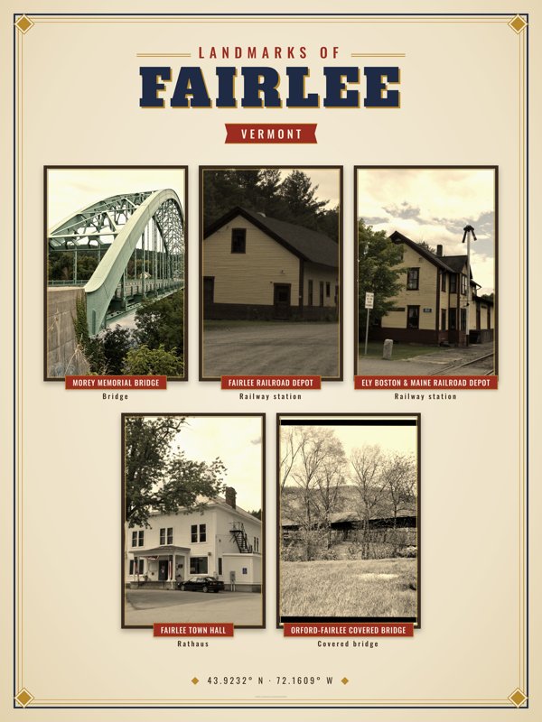 Fairlee Landmarks Photo Poster artwork detail