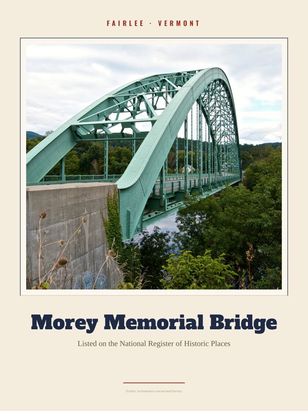 Fairlee Morey Memorial Bridge Landmark Print artwork detail