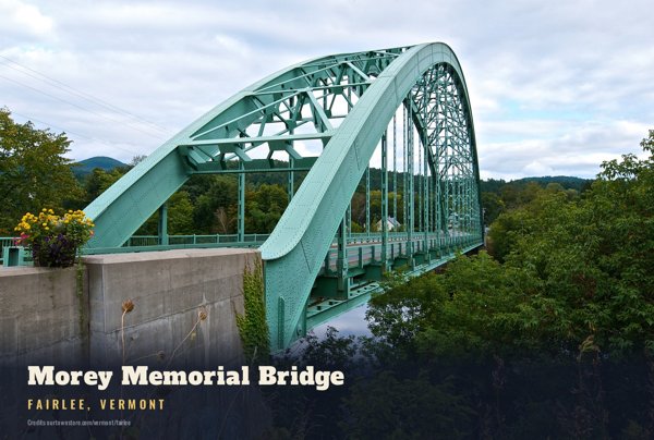 Fairlee Morey Memorial Bridge Postcard artwork detail
