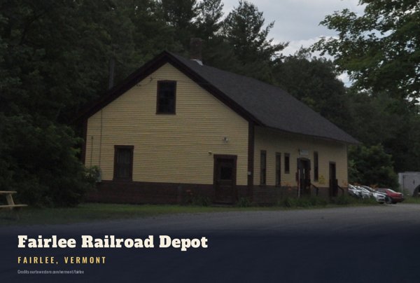 Fairlee Fairlee Railroad Depot Postcard artwork detail