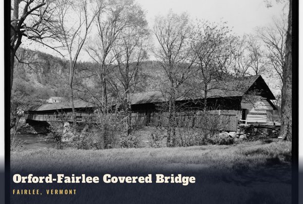 Fairlee Orford-Fairlee Covered Bridge Postcard artwork detail