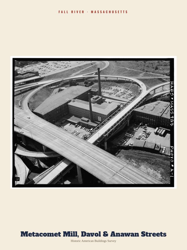 Fall River Metacomet Mill, Davol & Anawan Streets Archive Print artwork detail
