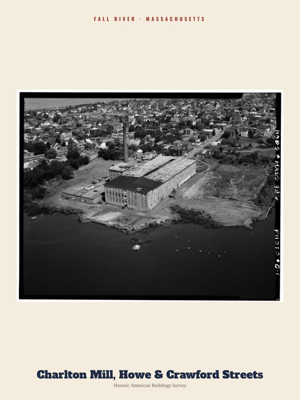 Fall River Charlton Mill, Howe & Crawford Streets Archive Print artwork detail