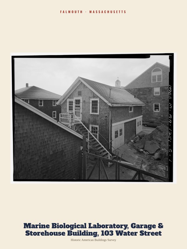 Falmouth Marine Biological Laboratory, Garage & Storehouse Building, 103 Water Street Archive Print artwork detail