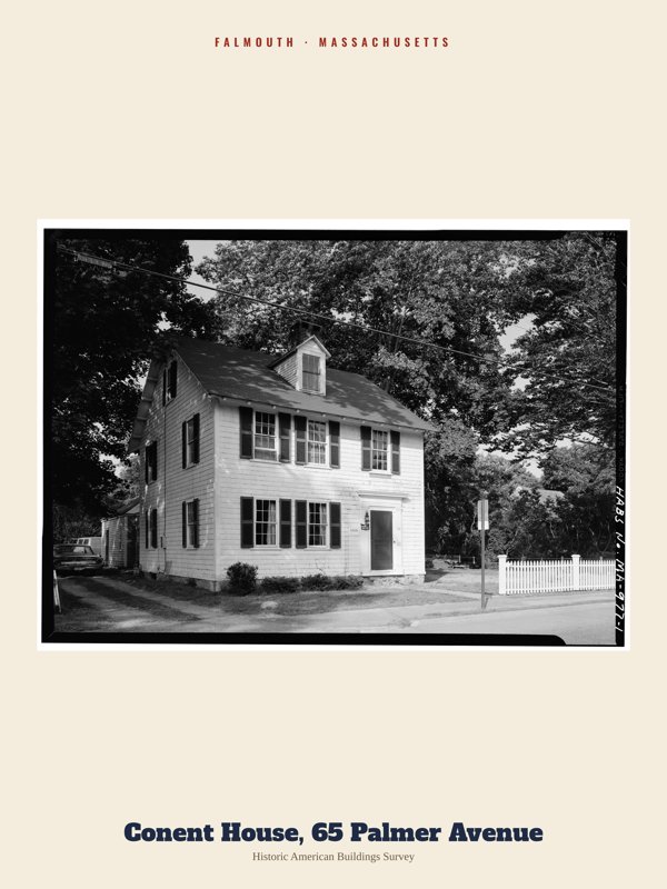 Falmouth Conent House, 65 Palmer Avenue Archive Print artwork detail