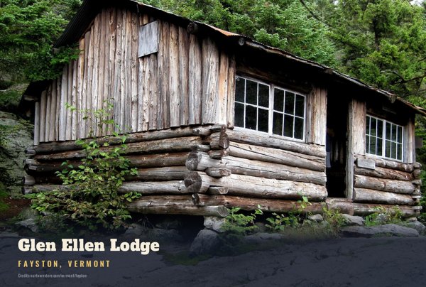 Fayston Glen Ellen Lodge Postcard artwork detail