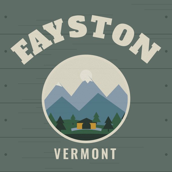 Fayston Hometown Wood Sign artwork detail