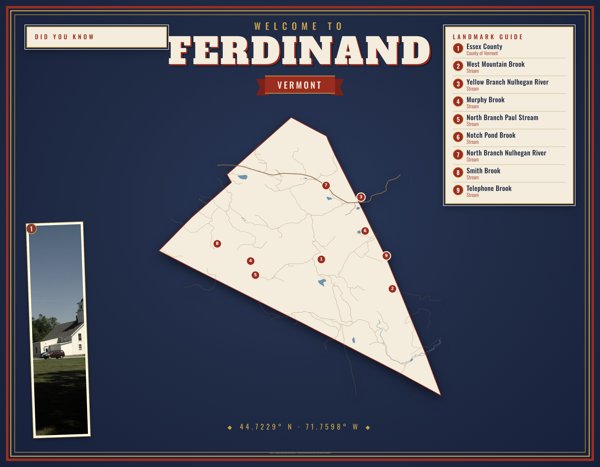 Ferdinand Map Placemat artwork detail