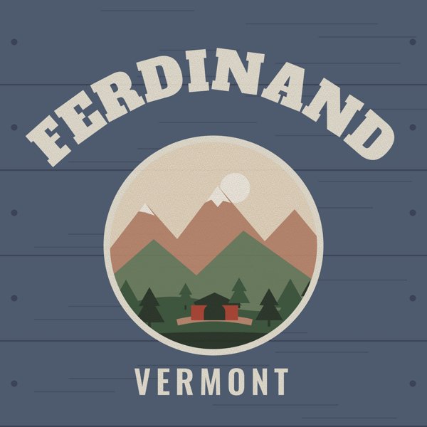 Ferdinand Hometown Wood Sign artwork detail