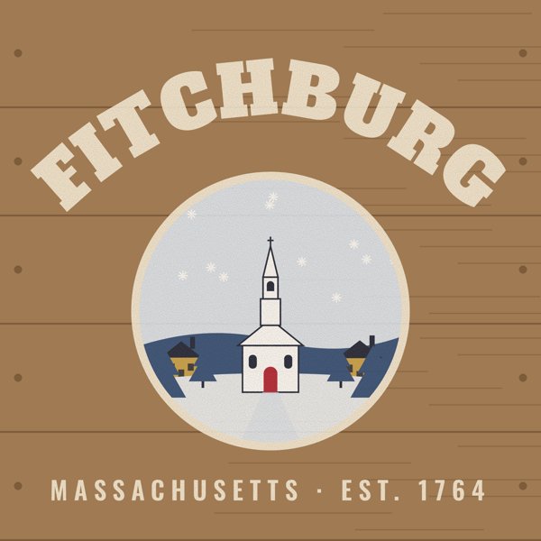 Fitchburg Hometown Wood Sign artwork detail
