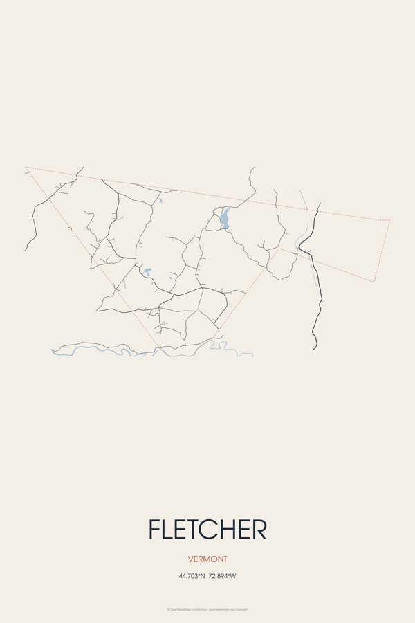 Fletcher Street Map Poster · Linen artwork detail