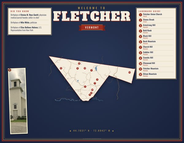 Fletcher Map Placemat artwork detail
