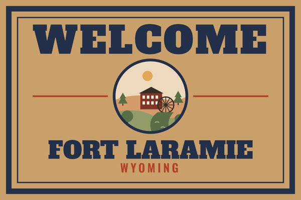 Fort Laramie Welcome Doormat artwork detail