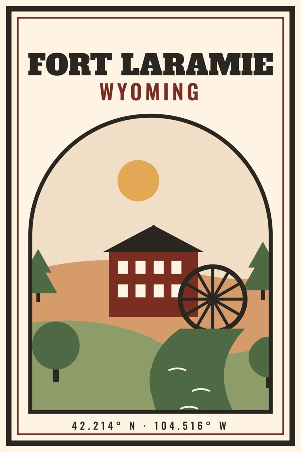 Fort Laramie Garden Flag artwork detail