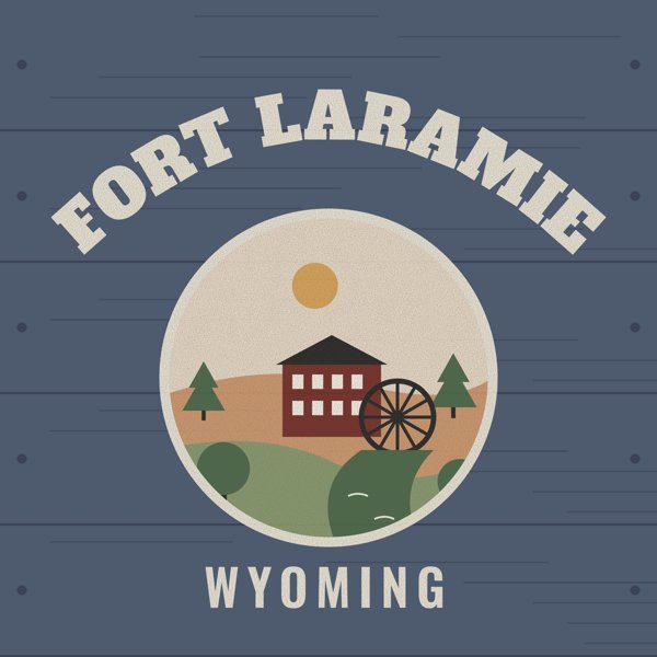 Fort Laramie Hometown Wood Sign artwork detail
