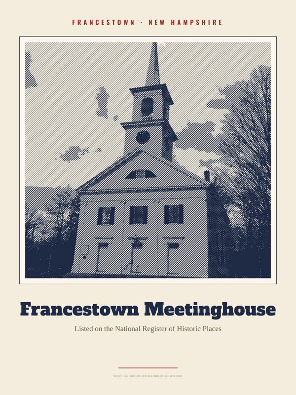 Francestown Francestown Meetinghouse Landmark Print artwork detail