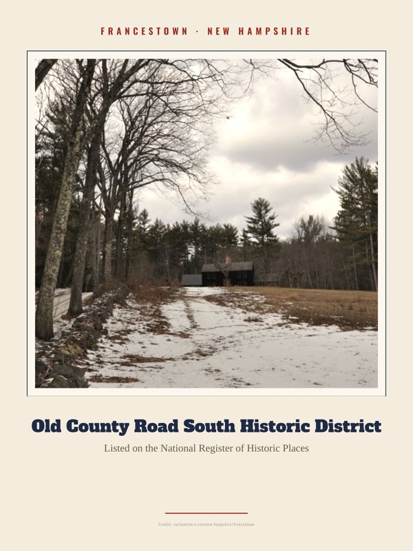 Francestown Old County Road South Historic District Landmark Print artwork detail