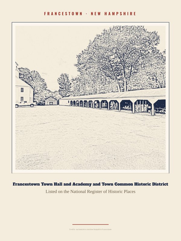 Francestown Francestown Town Hall and Academy and Town Common Historic District Landmark Print artwork detail
