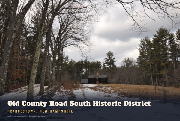 Francestown Old County Road South Historic District Postcard artwork detail
