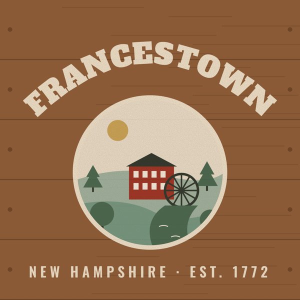 Francestown Hometown Wood Sign artwork detail