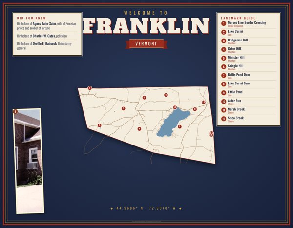 Franklin Map Placemat artwork detail