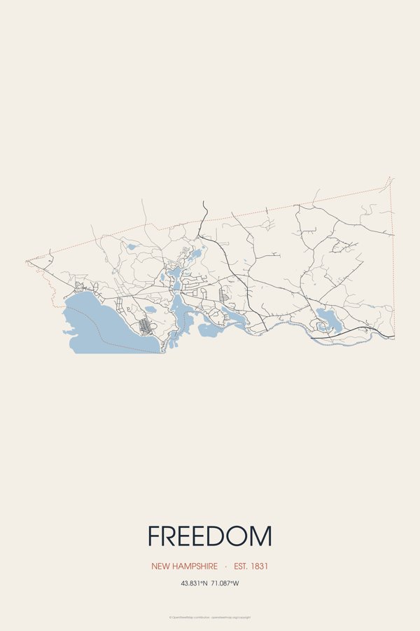 Freedom Street Map Poster · Linen artwork detail
