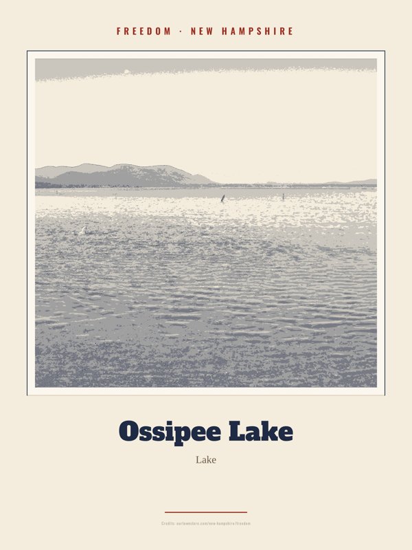 Freedom Ossipee Lake Landmark Print artwork detail