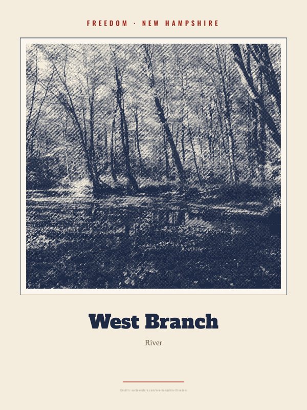 Freedom West Branch Landmark Print artwork detail