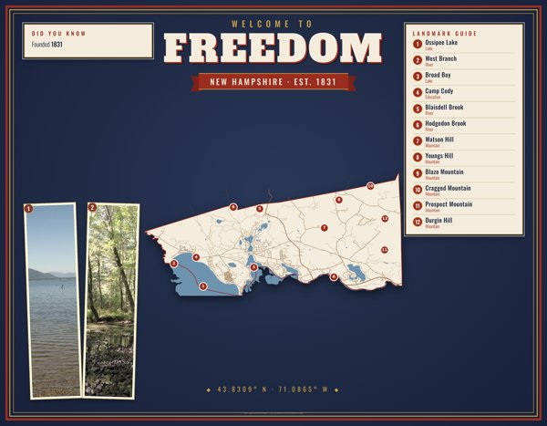 Freedom Map Placemat artwork detail