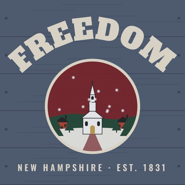 Freedom Hometown Wood Sign artwork detail