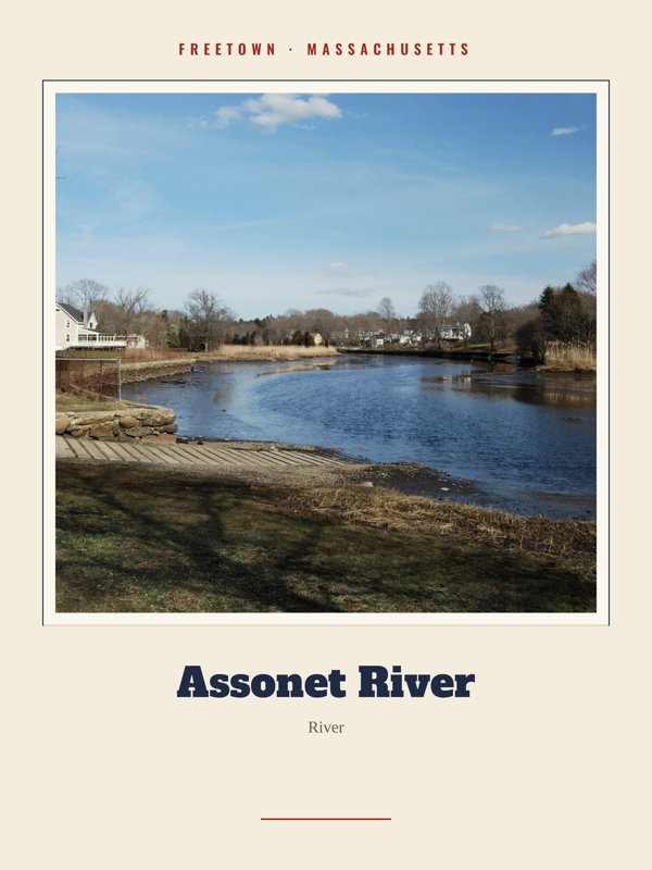 Freetown Assonet River Landmark Print artwork detail